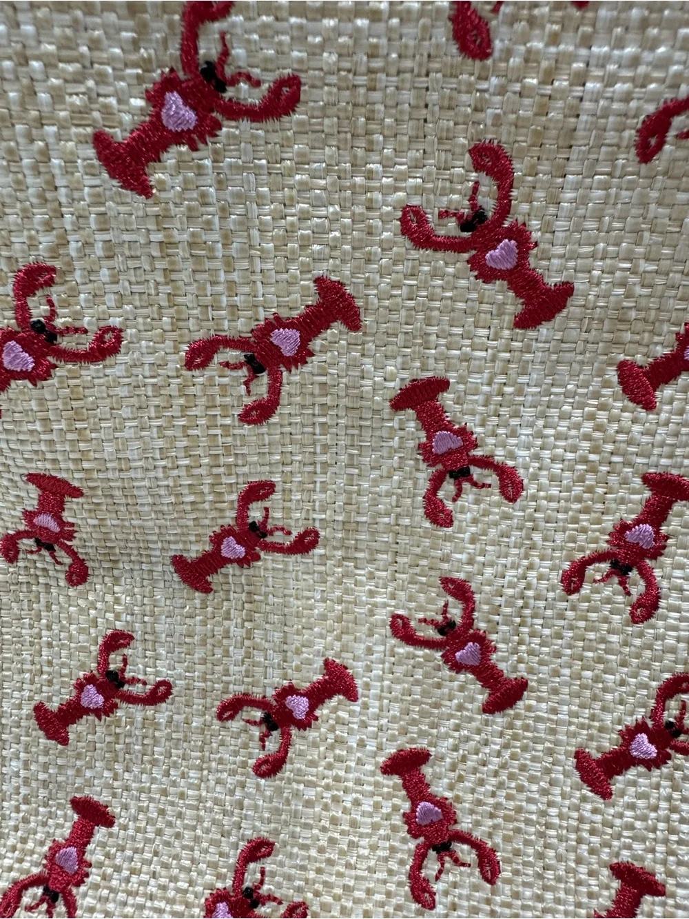 NWOT- Betsey Red Embroidered Tote with Navy-White Scarf